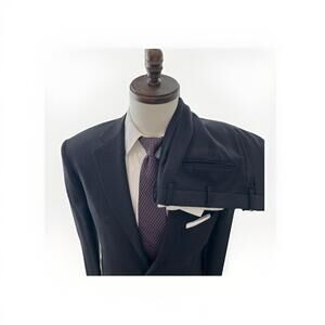 MINT GORGEOUS PAL ZILERI MENS SUIT 42L 34x32 BLACK WOOL MADE IN ITALY VGC!